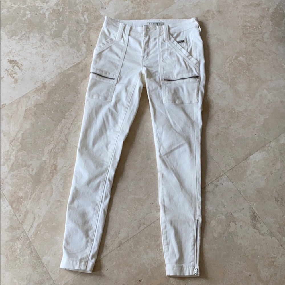 Joie cream skinny cropped jeans